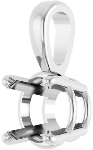 Sterling Silver 6 mm Round 4-Prong Pendant Mounting (2)