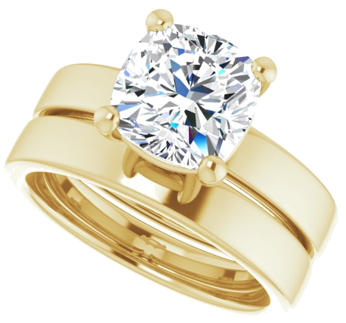 Sužadėtuvių Žiedas „Solitaire“ 14k yellow gold Cushion 8mm (10)