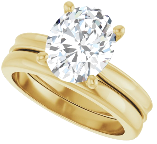 Sužadėtuvių Žiedas 14k yellow gold Oval 10mm x 8mm (10)