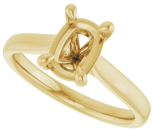 Sužadėtuvių Žiedas „Claw-Prong Solitaire“ 14k yellow gold Elongated Cushion 8mm x 6mm (5)