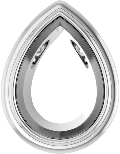 Pakabukas „Bezel-Set Solitaire“ 14k white gold Pear 7mm x 5mm (1)
