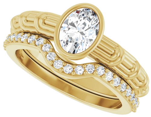 14K Yellow 7 x 5 mm Oval Solitaire Engagement Ring Mounting (10)