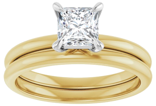 Sužadėtuvių Žiedas „Solitaire“ 585 Baltojo Ir Geltonojo Aukso Square 5mm (8)