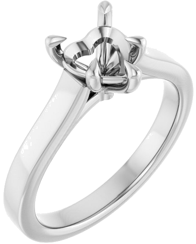 Sužadėtuvių Žiedas „Claw-Prong“ 14k white gold Heart 6.5mm (1)