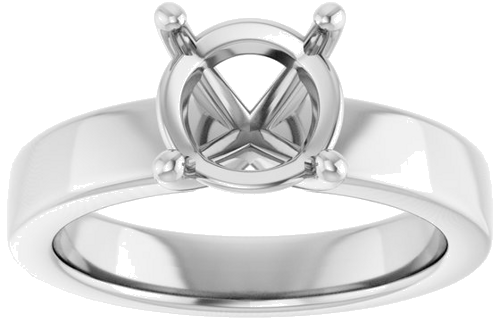 14K White 8.2 mm Round Solitaire Engagement Ring Mounting (3)