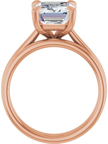 Sužadėtuvių Žiedas „Claw-Prong Solitaire“ 14k rose gold Emerald 10mm x 8mm (7)