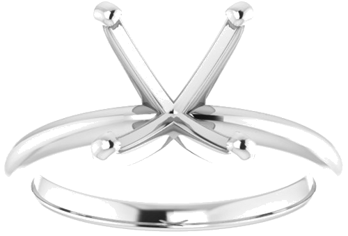 14K White  11x9 mm Oval Solitaire Engagement Ring Mounting (3)