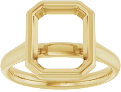 Sužadėtuvių Žiedas „Bezel-Set Solitaire“ 10k yellow gold Emerald 10mm x 8mm (3)