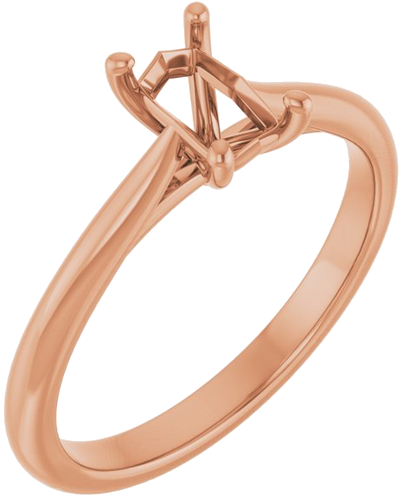 Sužadėtuvių Žiedas „Solitaire“ 14k rose gold Emerald 6mm x 4mm (1)