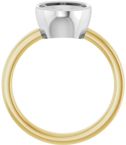 Sužadėtuvių Žiedas „Bezel-Set Solitaire“ 14k yellow/white gold Oval 10mm x 8mm (2)