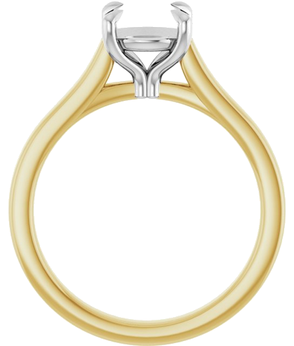 Sužadėtuvių Žiedas „Claw-Prong“ 14k yellow/white gold Round 7.4mm (2)