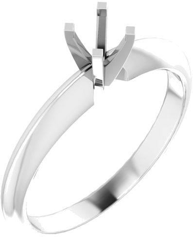 Sužadėtuvių Žiedas „Lightweight Solitaire“ 10k white gold & 14k white gold Round 4mm x 4.1mm (1)