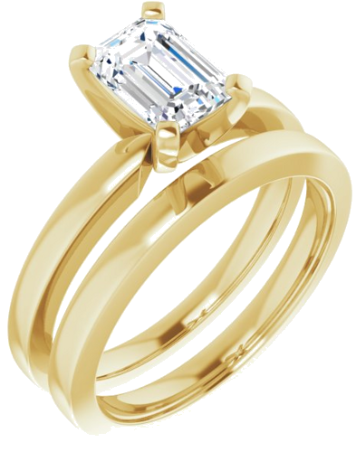Sužadėtuvių Žiedas „Solitaire“ 14k yellow gold Emerald 7mm x 5mm (6)