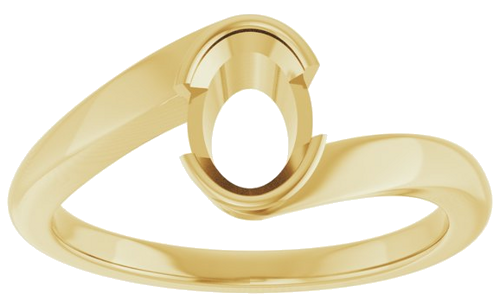 Sužadėtuvių Žiedas „Half-Bezel Solitaire“ 10k yellow gold Oval 7mm x 5mm (3)