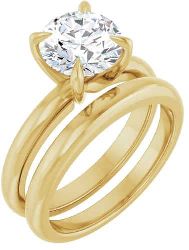 14K Yellow 8 mm Round Solitaire Engagement Ring Mounting (6)