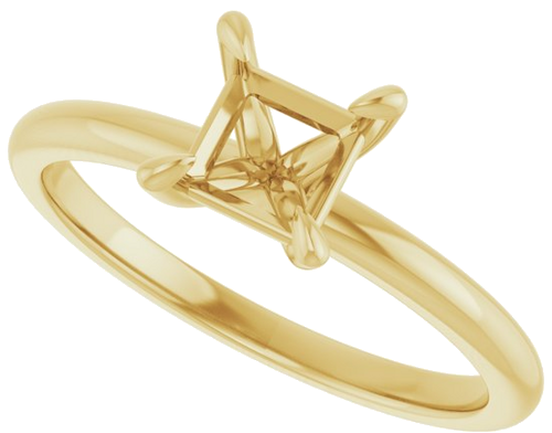 Sužadėtuvių Žiedas „Solitaire“ 585 Geltonojo Aukso Square 5mm (5)