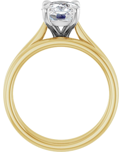 Sužadėtuvių Žiedas „Claw-Prong Solitaire“ 14k yellow/white gold Elongated Cushion 9mm x 7mm (7)