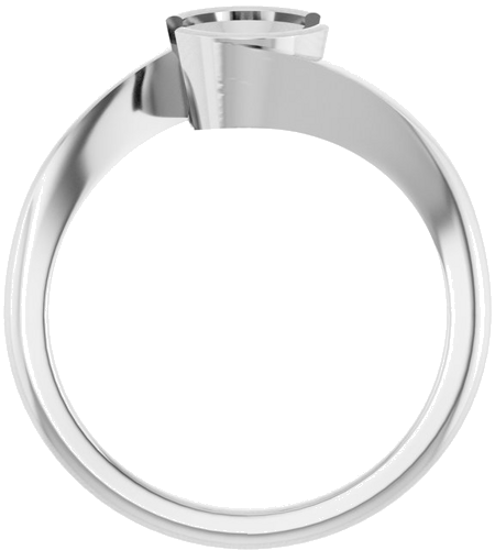 Sužadėtuvių Žiedas „Half-Bezel Solitaire“ 14k white gold Oval 8mm x 6mm (2)