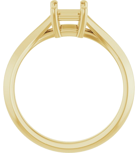 Sužadėtuvių Žiedas „Solitaire Split Shank“ 10k yellow gold Emerald 7mm x 5mm (2)