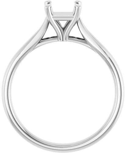 14K White 5 mm Square Engagement Ring Mounting (2)