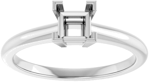 Sužadėtuvių Žiedas „V-End Prong“ 14k white gold Square 4.5mm (3)