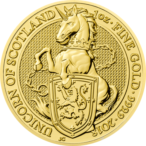 1 унция. Златна монета Unicorn Queen Beasts 2018 (1)