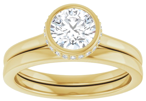 Sužadėtuvių Žiedas „Hidden Halo-Style“ 14k yellow gold Round 6mm (8)