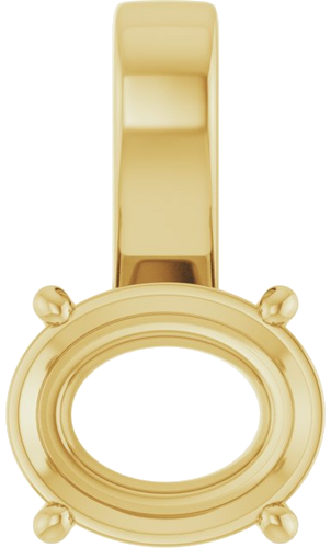 Pakabukas „Solitaire Charm“ 14k yellow gold Oval 12mm x 10mm (1)