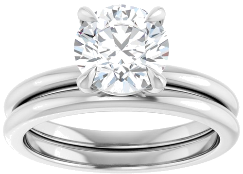 14K White 7.4 mm Round Solitaire Engagement Ring Mounting (7)