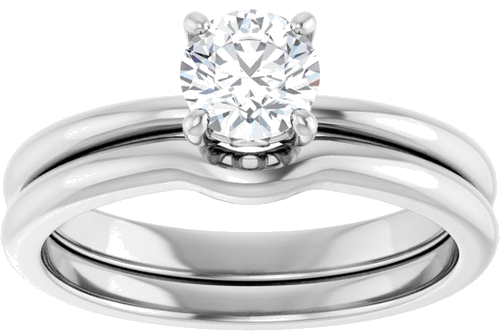 Sužadėtuvių Žiedas 14k white gold Round 5.2mm (8)