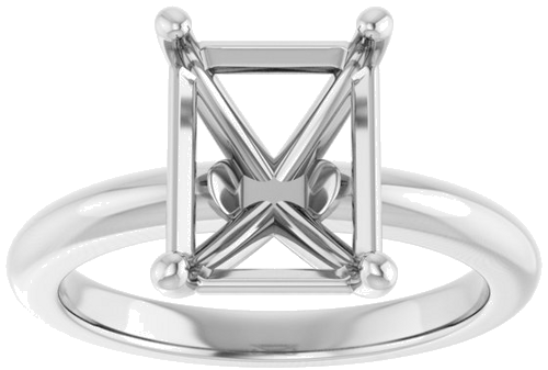 Sužadėtuvių Žiedas 10k white gold Emerald 10mm x 8mm (3)