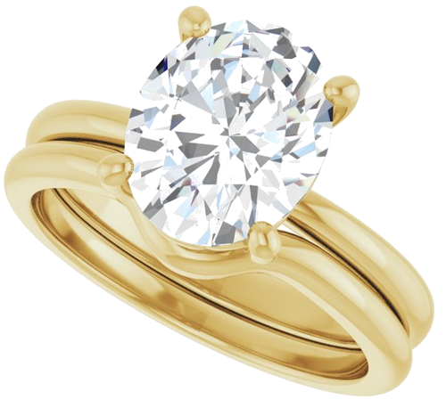 Sužadėtuvių Žiedas „Solitaire“ 585 Geltonojo Aukso Oval 10mm x 8mm (10)