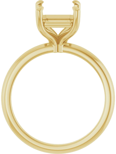 14K Yellow 10x8 mm Emerald Solitaire Engagement Ring Mounting (2)