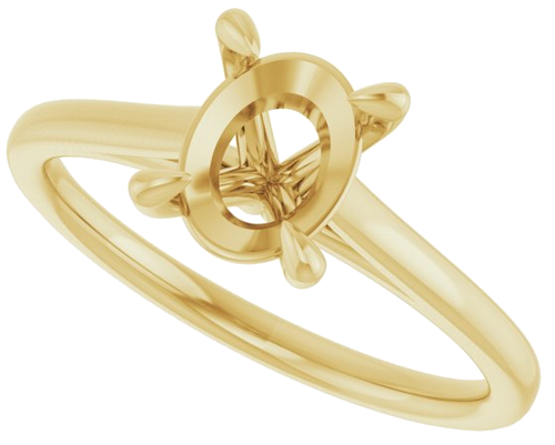 Sužadėtuvių Žiedas „Claw-Prong Solitaire“ 10k yellow gold Oval 8mm x 6mm (5)