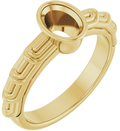 Sužadėtuvių Žiedas „Solitaire“ 585 Geltonojo Aukso Oval 7mm x 5mm (1)