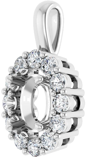 Pakabukas „Halo-Style“ 14k white gold Oval 8mm x 6mm (2)