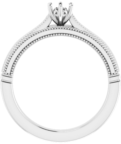 Sužadėtuvių Žiedas „Solitaire“ 14k white gold Round 4.1mm (2)