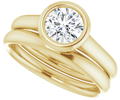 Sužadėtuvių Žiedas „Bezel-Set Solitaire“ 10k yellow gold Round 6mm (10)
