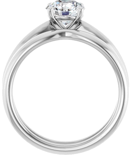 14K White  6.5 mm Round Solitaire Engagement Ring Mounting (7)