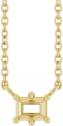 Pakabukas „Emerald 6-Prong“ 585 Geltonojo Aukso Emerald 4mm x 3mm (1)