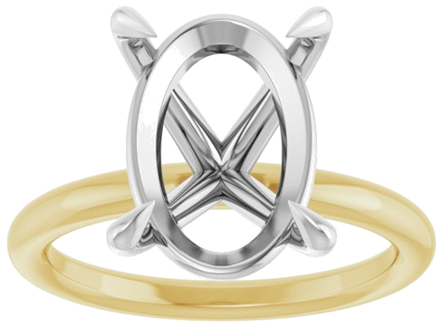 Sužadėtuvių Žiedas „Claw-Prong Solitaire“ 14k yellow/white gold Oval 14mm x 10mm (3)