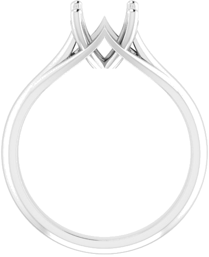 14K White 7.4 mm Round Solitaire Engagement Ring Mounting (2)