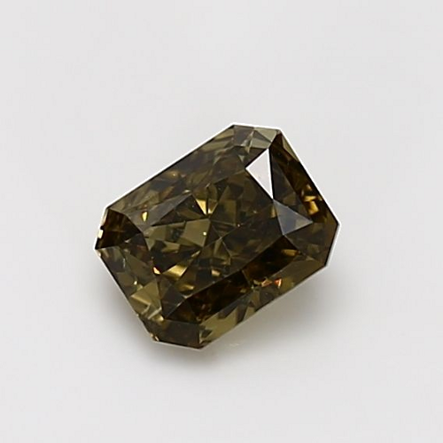 0.66 carat Fancy Dark Brown Greenish Yellow-SI1 Natūralus Radiant Deimantas (1)