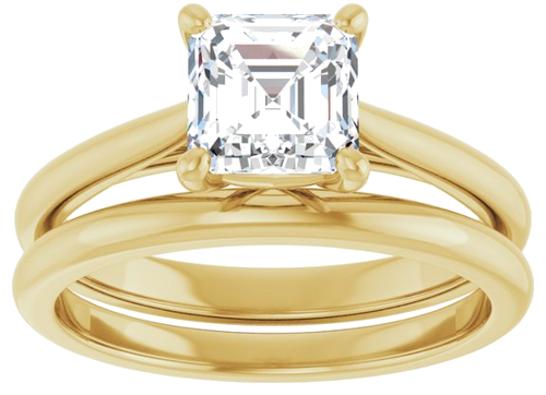 Sužadėtuvių Žiedas „Solitaire“ 14k yellow gold Asscher 6mm (8)