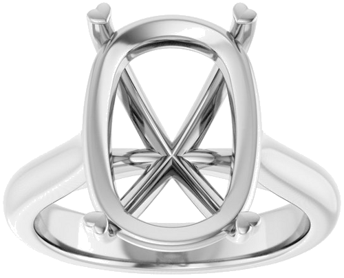 Sužadėtuvių Žiedas „Hearts on Top™“ 14k white gold Elongated Cushion 14mm x 10mm (3)