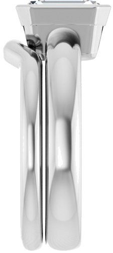 Sužadėtuvių Žiedas „Bezel-Set Solitaire“ 585 Baltojo Aukso Emerald 8mm x 6mm (9)