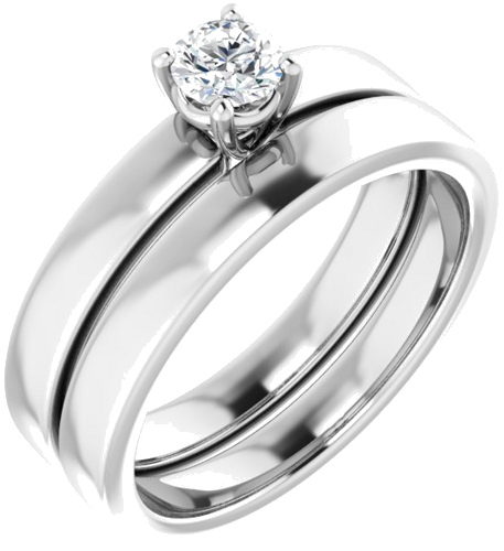 14K White 4.1 mm Round Solitaire Engagement Ring Mounting (6)