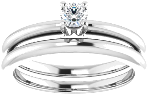 Sužadėtuvių Žiedas „Solitaire“ 417 Baltojo Aukso Round 3.5mm (8)