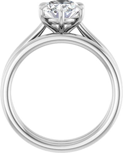 Sužadėtuvių Žiedas „Claw-Pong“ 14k white gold Oval 9mm x 7mm (7)