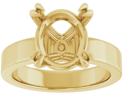 Sužadėtuvių Žiedas „Double Claw-Prong Solitaire“ 14k yellow gold Oval 12mm x 10mm (3)